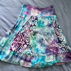 NWOT Tropical tie dye skirt!